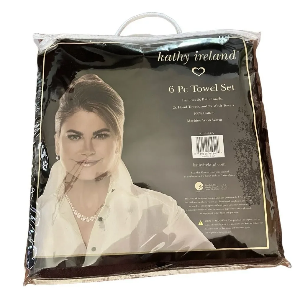 Kathy Ireland 6 Piece Towel Set‎ NEW